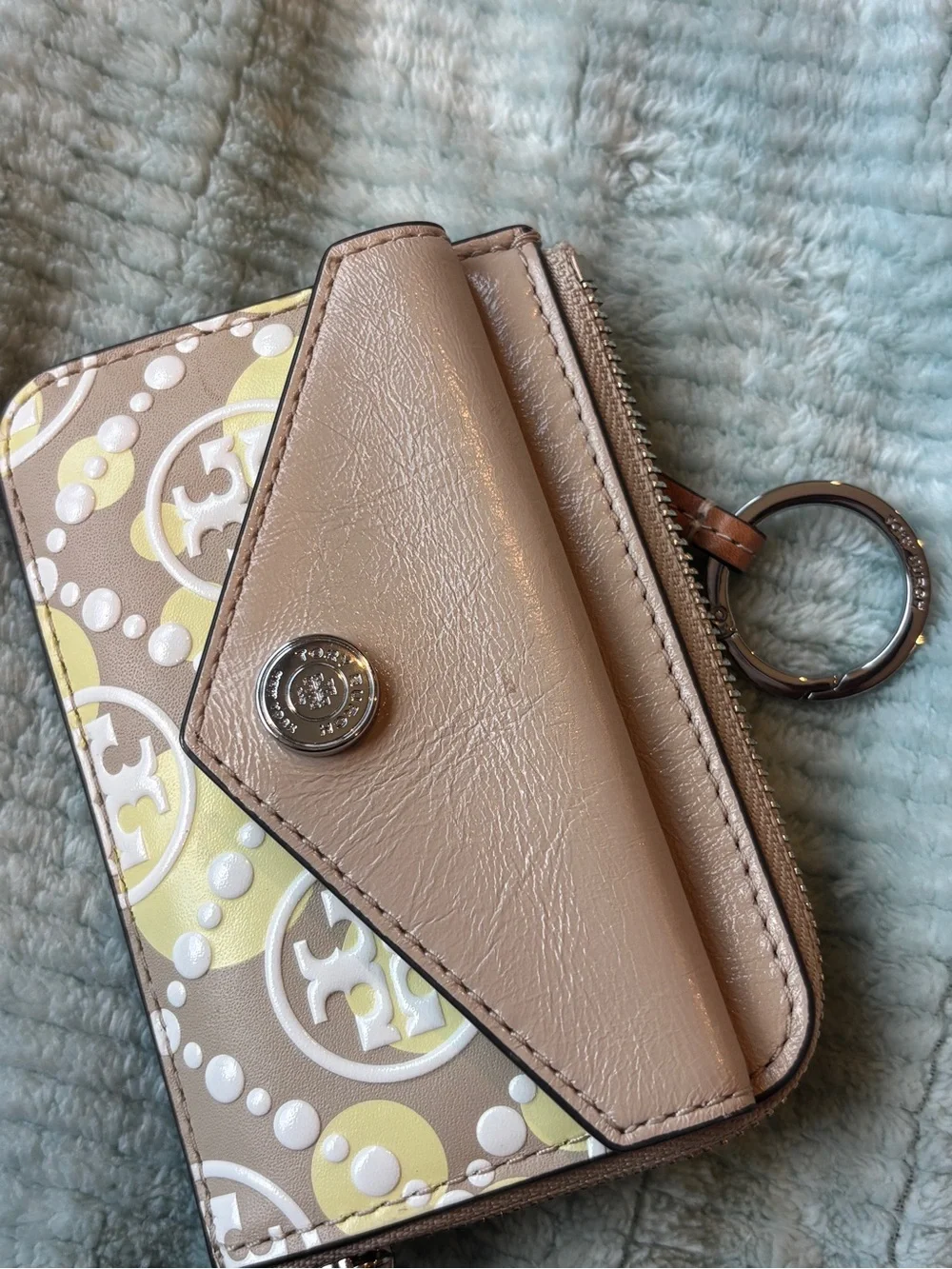 T Monogram Leather Card Case